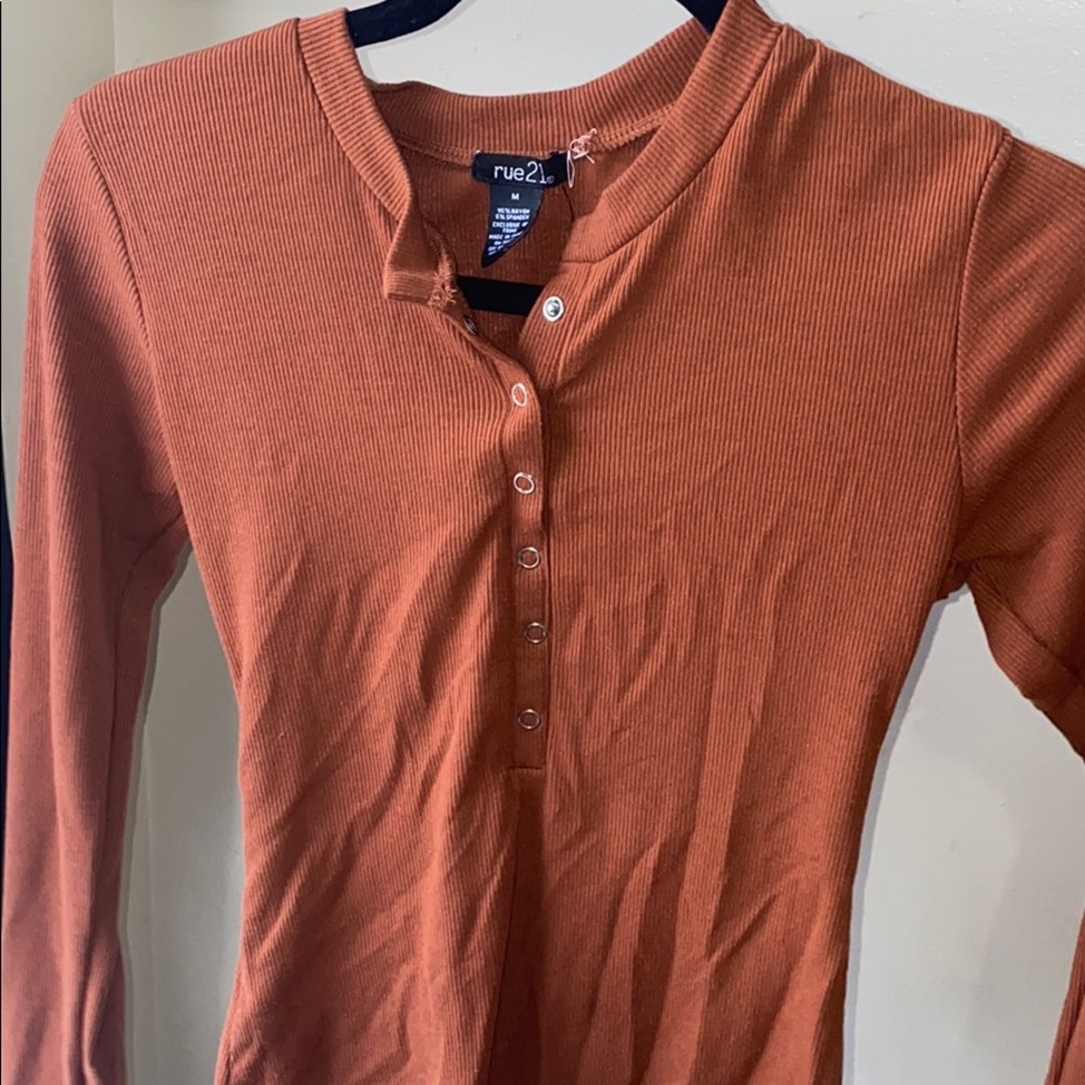 dark Orange/ brown long sleeve body suit